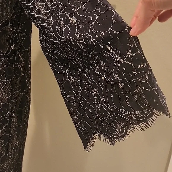 NWOT Isaac Mizrahi Lace Duster Black Sz XXS - Picture 5 of 12